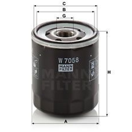 Olejový filtr MANN W7058  - 1 ks