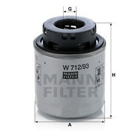 Olejový filtr MANN W712/93 - 1 ks